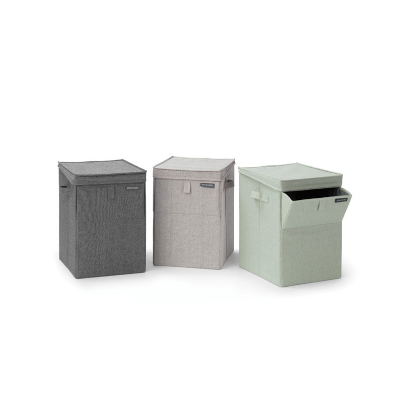 Brabantia Stackable Laundry Hamper 9.2 Gallon, Pepper Black