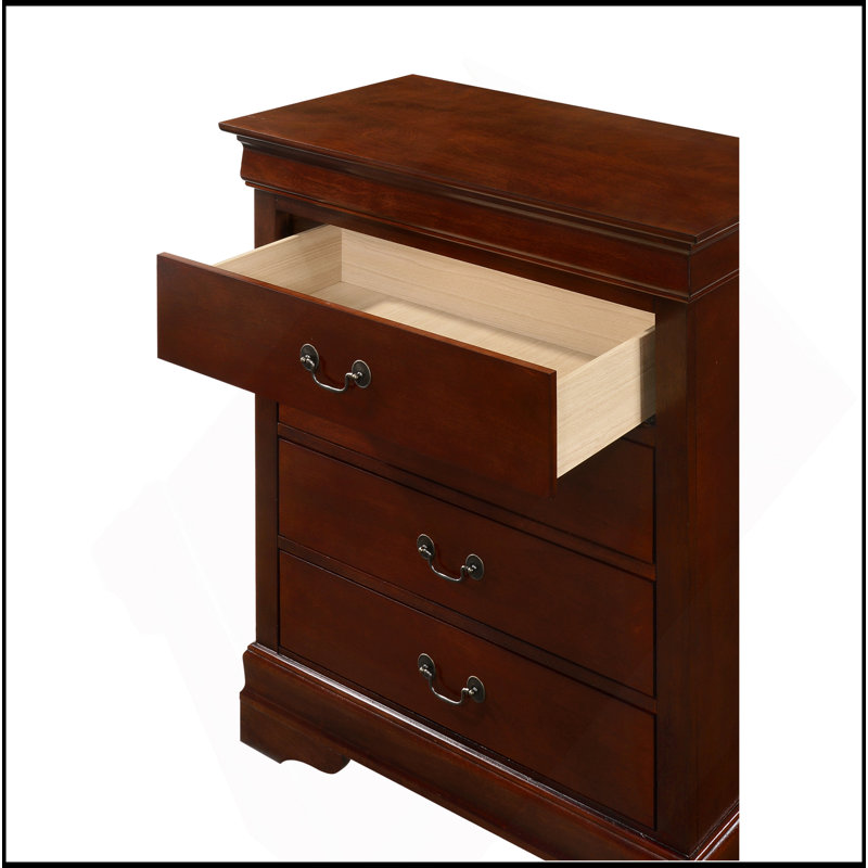 Commode 4 tiroirs Louis Phillipe, cerise, Cerisier