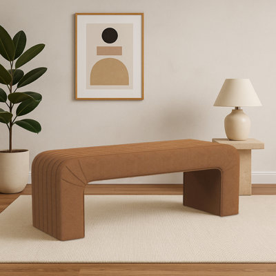 Banc Gus, arche incurvée, velours capitonné Manche 48 po