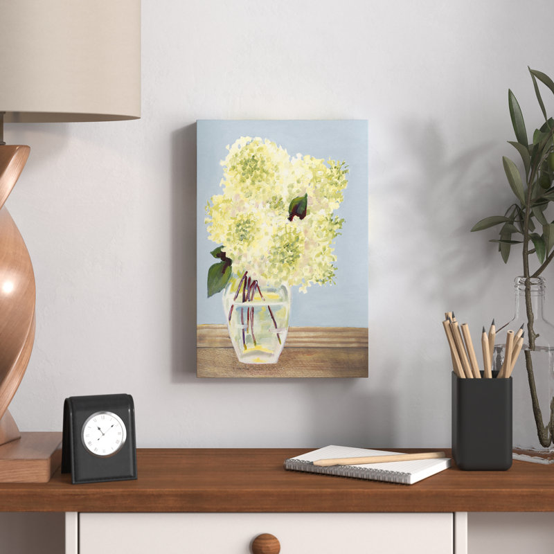 Hydrangea Vase I - Painting Print, 30cm H x 20cm W, Wrapped Canvas