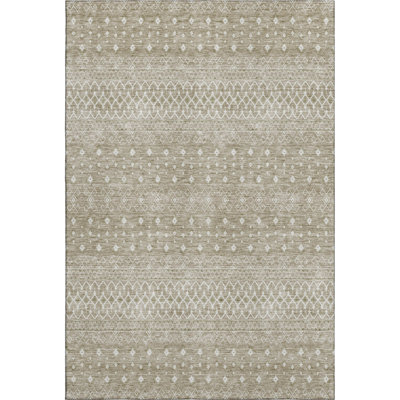 Premium Machine Washable Prisco Taupe Rug