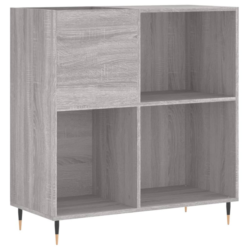 Record Cabinet 84.5 x 38 x 89 cm Engineered Wood, Grey Sonoma