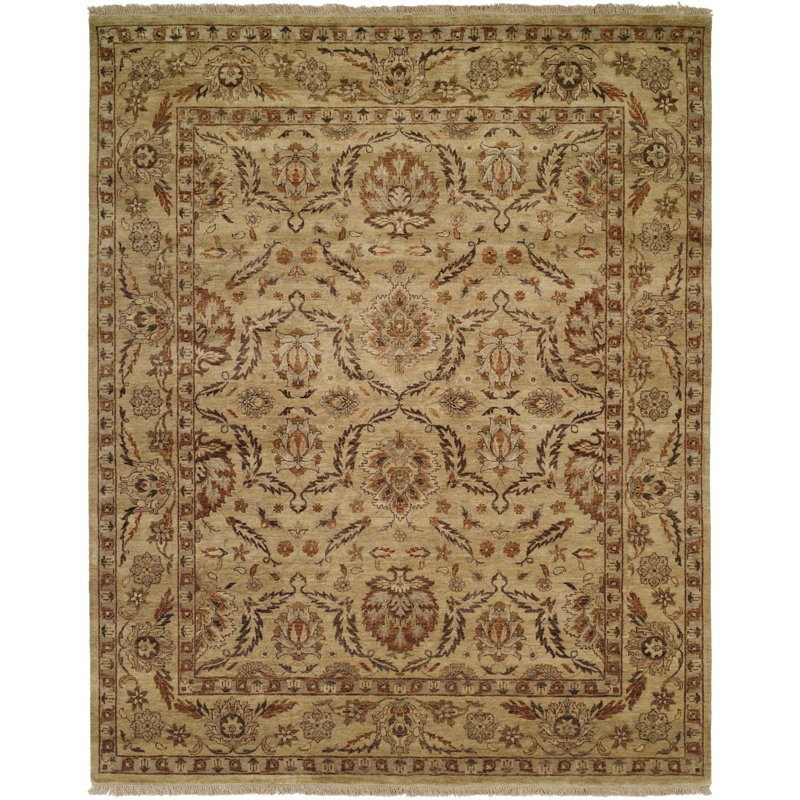 Wool Oriental Area Rug in Beige, Rectangle 2' x 3'