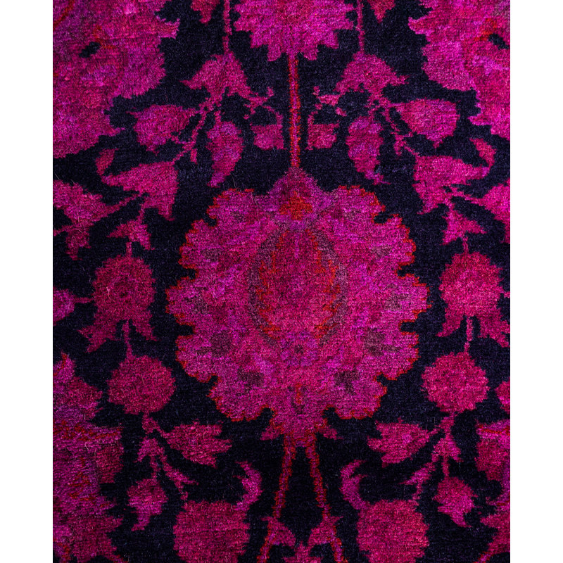 Overdyed Hand-Knotted Wool Modern-Contemporary Purple Runner 3' 0" x 10' 9"
