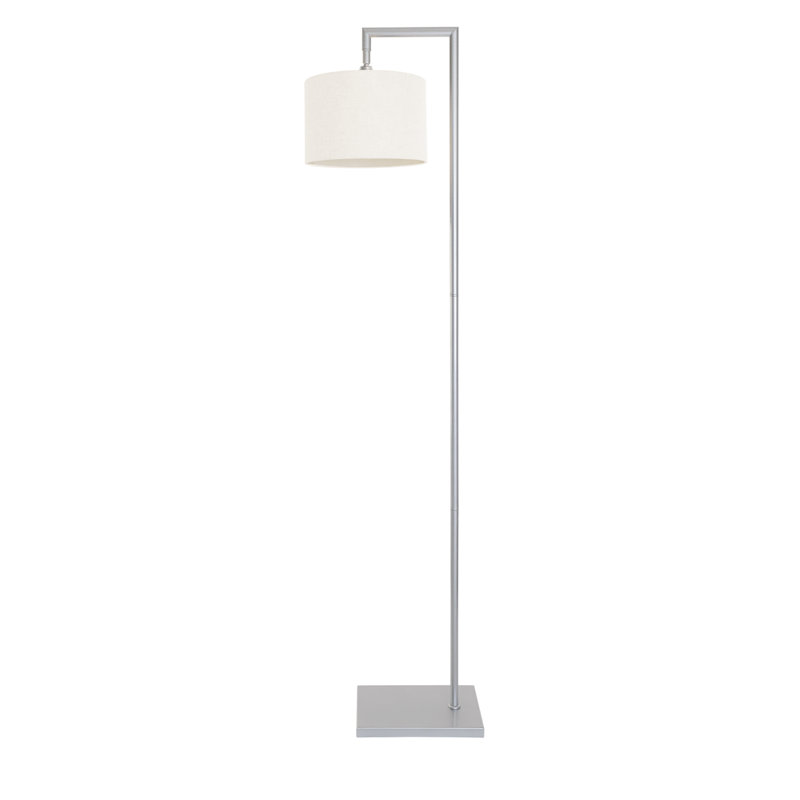 Ajayla 155cm Task Floor Lamp, White, Silver