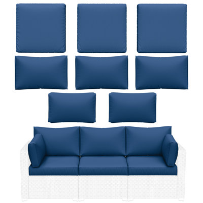 Wynee 8Pcs Outdoor Cushions Patio Furniture Cushions Replacement Set For 3 Seats