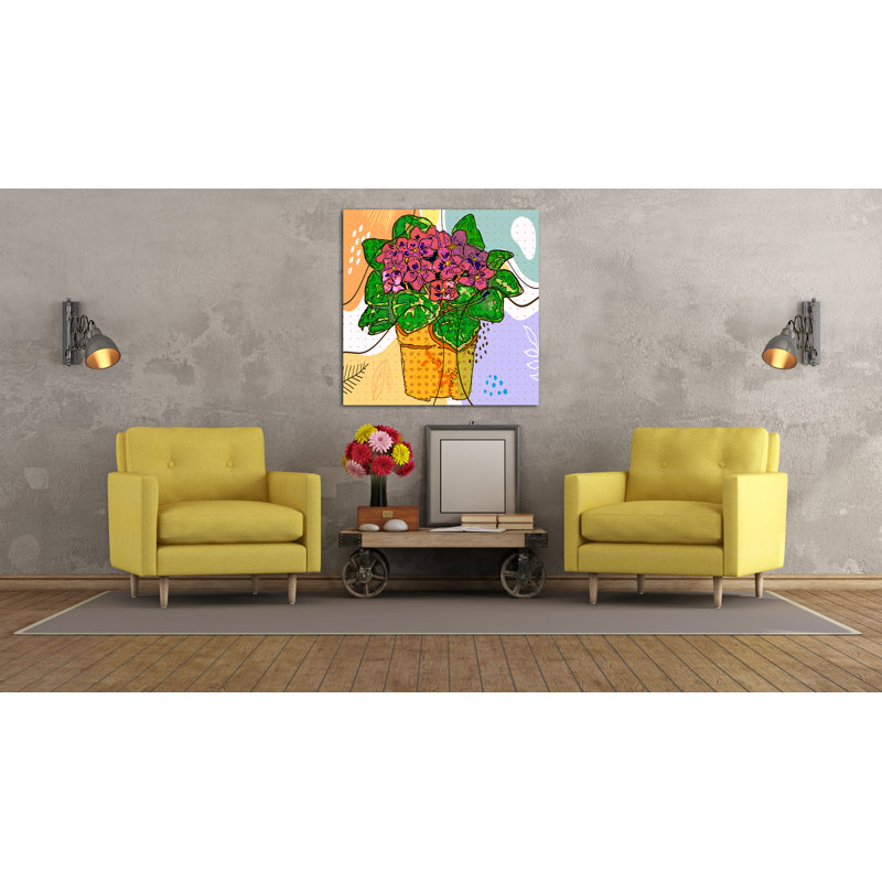 " Boho Flowers 173 ", 12" H x 12" W x 1.5" D