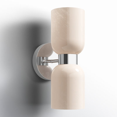 Eugenie 2-Light Steel Dimmable Gold Armed Sconce