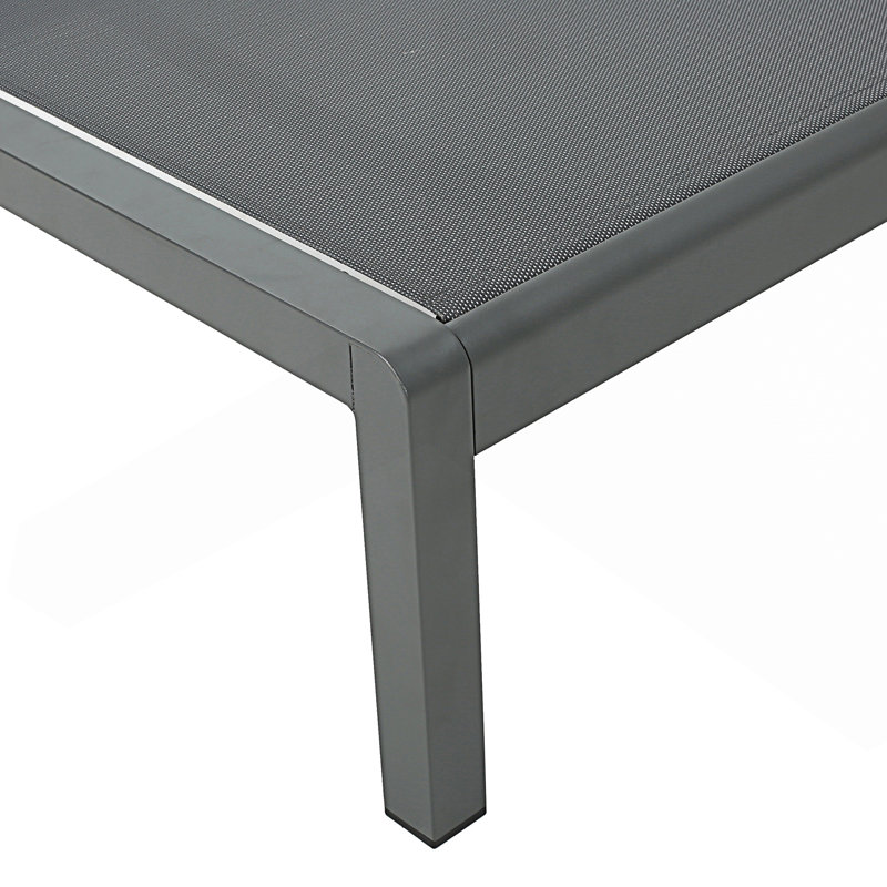 Chaise longue d'extérieur en filet, Gris, 1