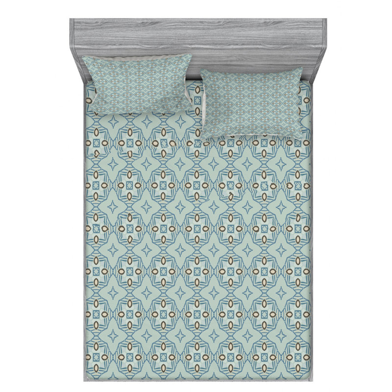 Microfiber Patterned Sheet Set, Full Sheet Set + Fitted Sheet + 2 Pillowcases