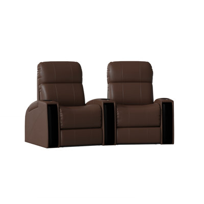 Upholstered Home Theater Seating with Cup Holder