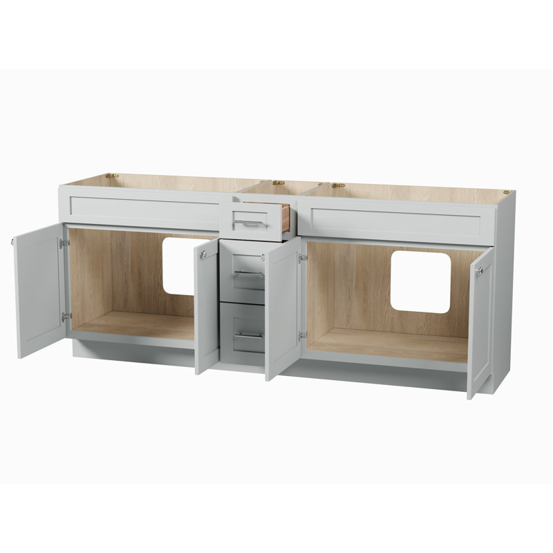 Base de meuble-lavabo double 84 po Disar, Gris