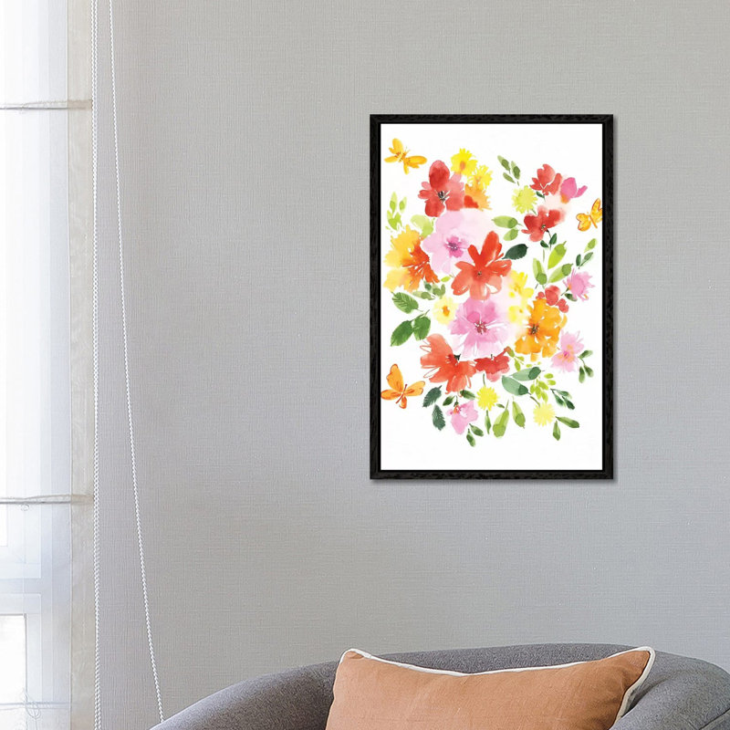 Joyful Life I - Print on Canvas, Black Floater Framed, 66.04cm H x 45.72cm W x 3.81cm D