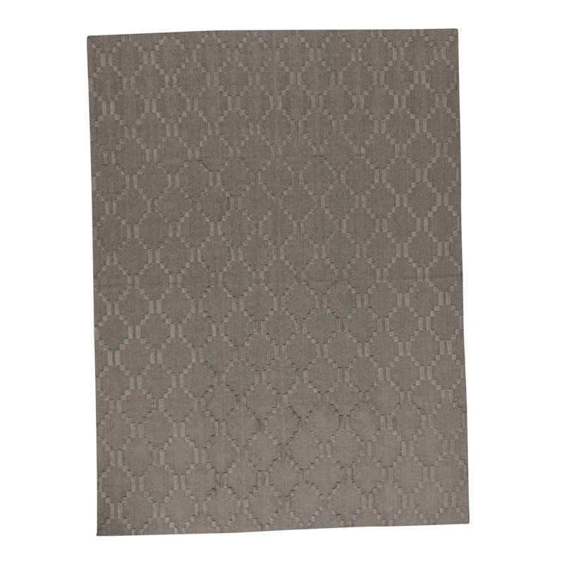 Cotton Geometric Area Rug in Brown