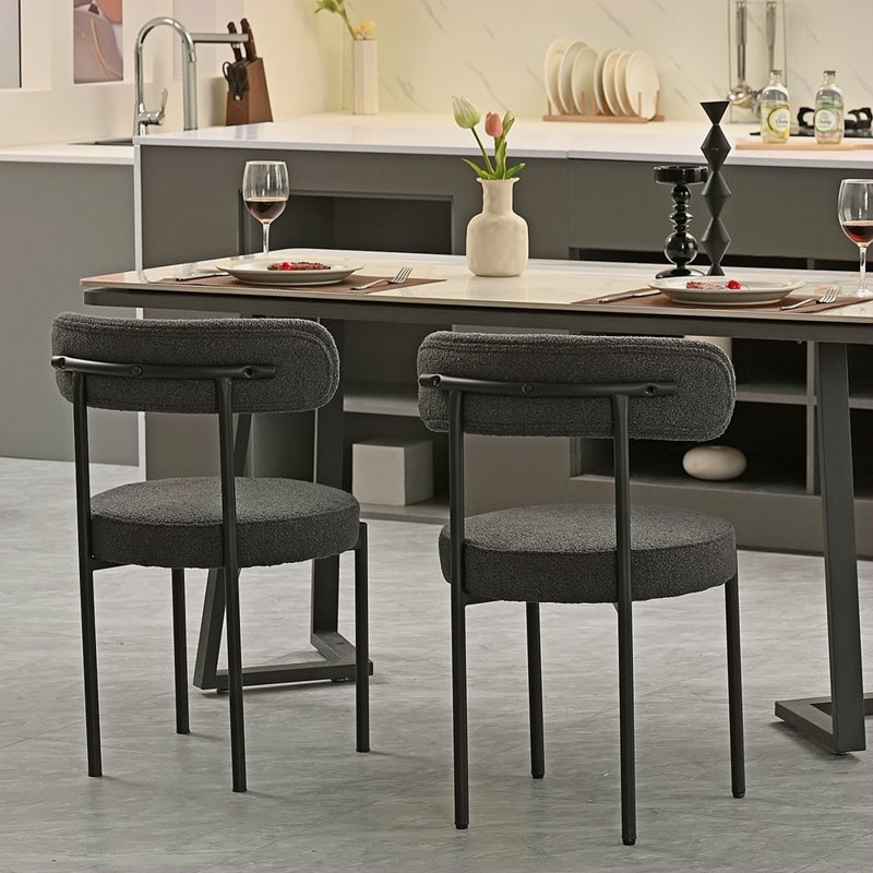 Ensemble de 2 chaises de salle à manger Boucle, Gris