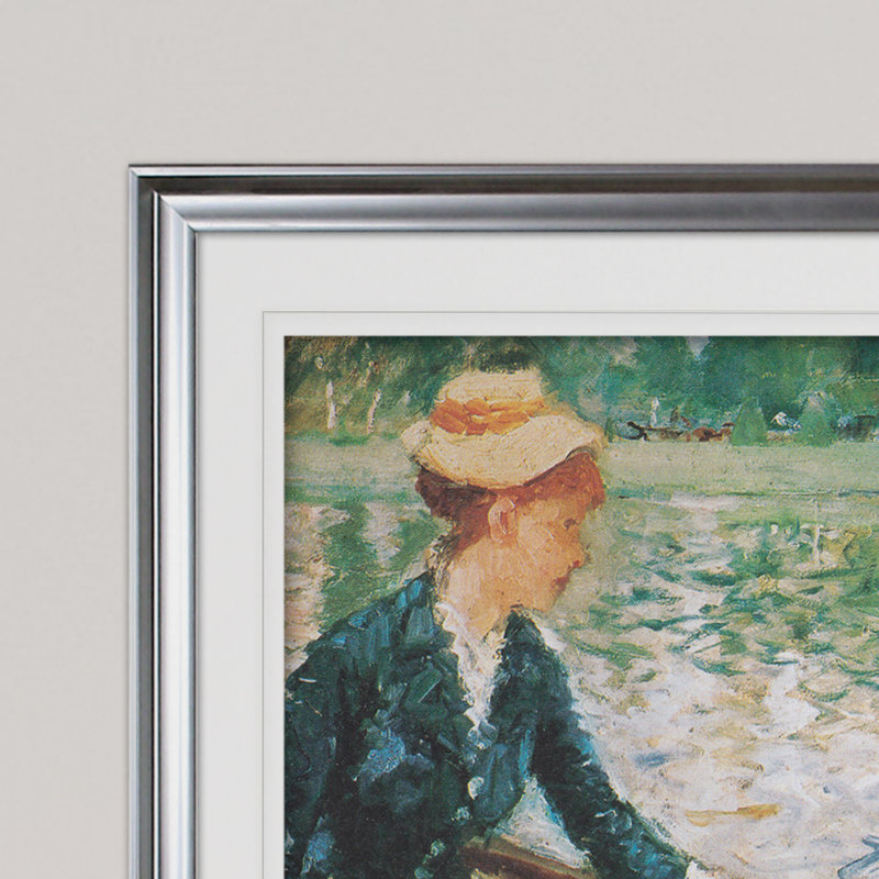 « a summer day » par claude monet, impression, Cadre argenté, H 20 po x l 24 po x P 1,5 po
