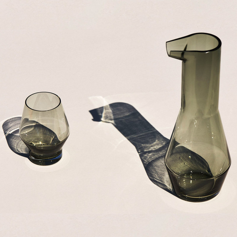 Beak Handmade Crystal Drinking Glass, Smoke