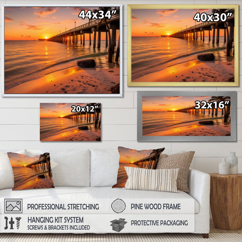 Jacksonville Bay Florida II sur toile, Cadre photo argenté, H 30 po x l 40 po x P 1,5 po