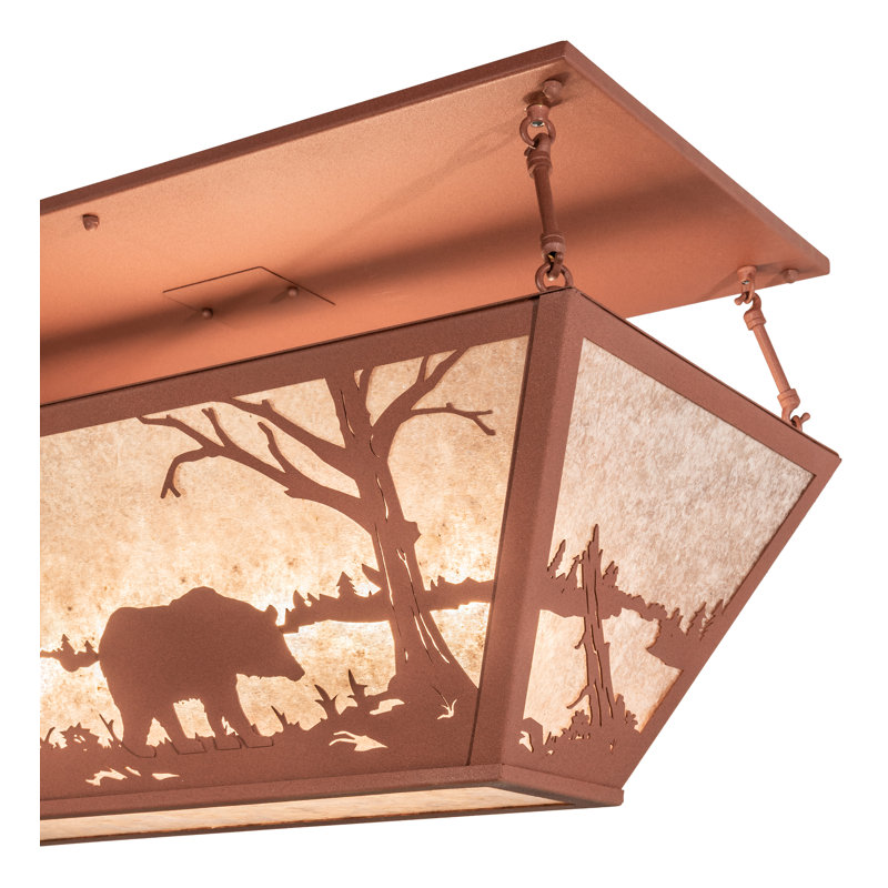 Rustic Lodge 6 - Light Semi Flush Mount