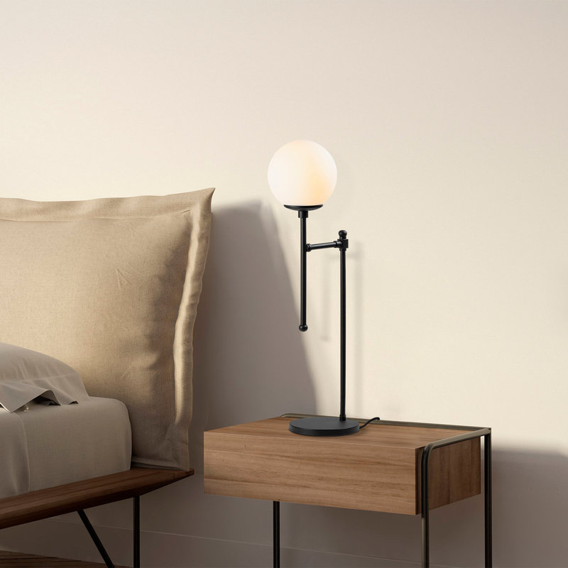 Lampe de table en métal Bono, Blanc, Noir