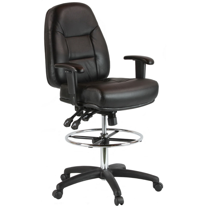 Ebern Designs Annessia Genuine Leather Drafting Chair
