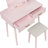 Pink Bedroom Vanity With Stool, Mirror And Convenient Drawer For Led Mirror, Stool & Drawers-940560002