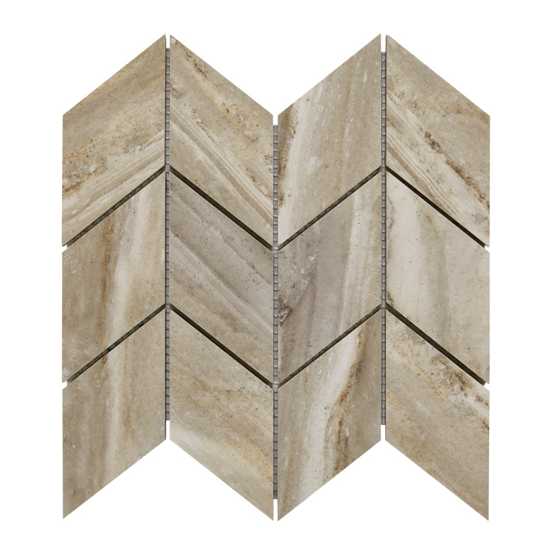 Famed 3" x 6" Porcelain Chevron Mosaic Tile