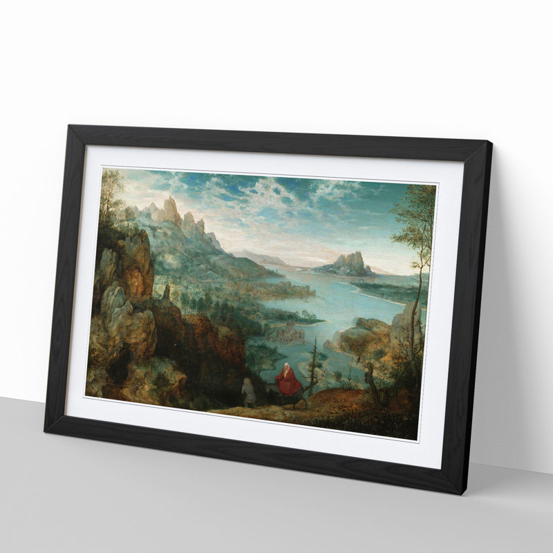 Flight to Egypt by Pieter Bruegel the Elder - Framed Print, 48cm H x 65cm W x 2cm D, Black Framed