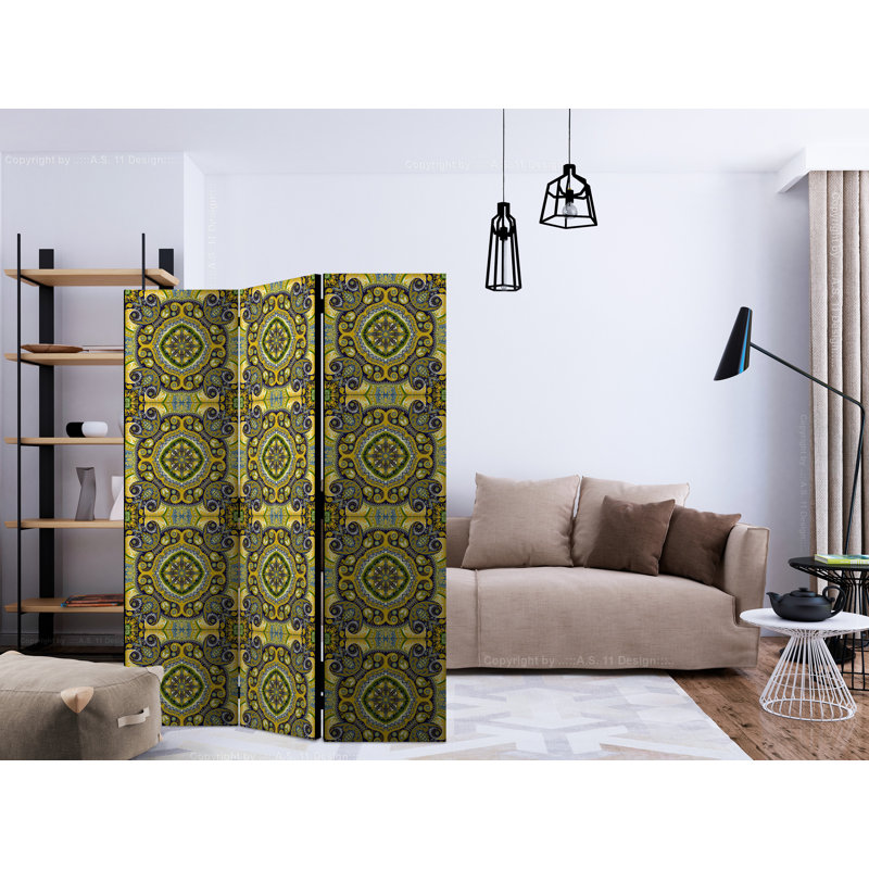 Hainer 135cm W x 172cm H 3 - Panel Solid Wood Folding Room Divider