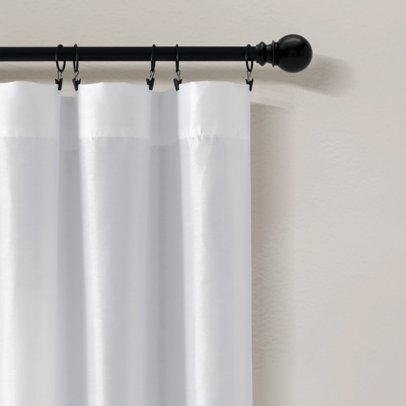 Curtain Pair, White/Black