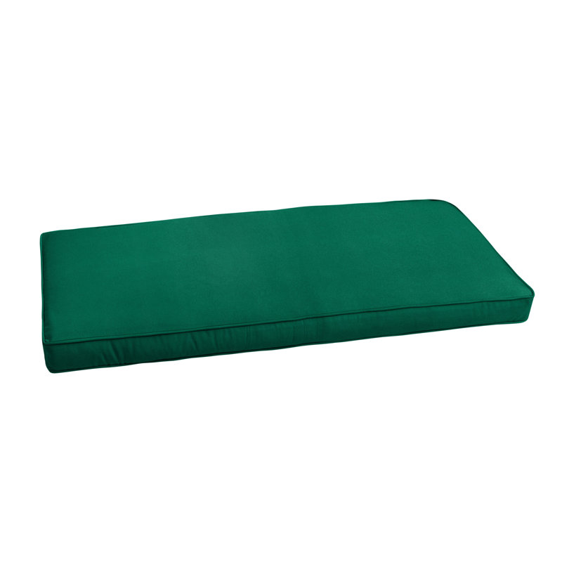 Sunbrella Outdoor Bench Seat Cushion, Canvas Forest Green Sunbrella® Canvas, 3" H x 48" W x 19" D