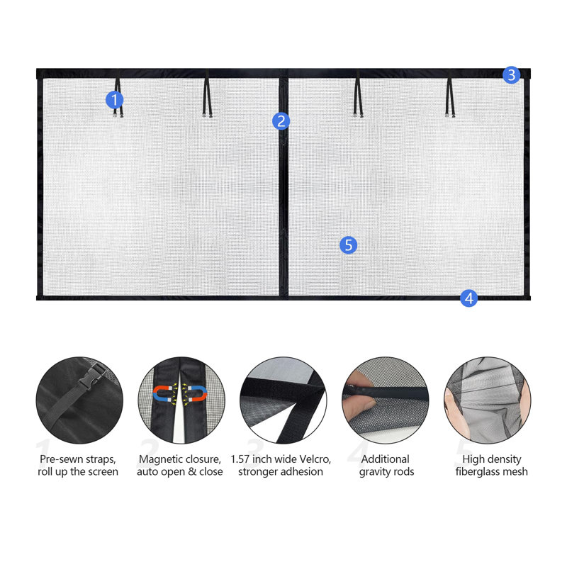 Écran de porte de garage pour 1 voiture 9 X 7 pi