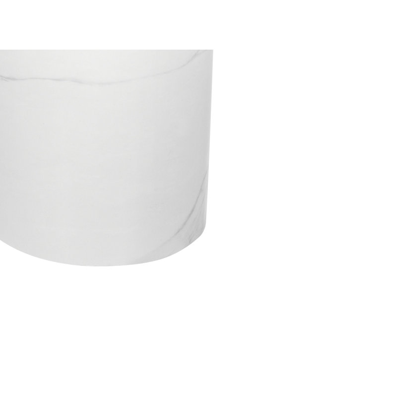 Crystalynn Pedestal End Table, White