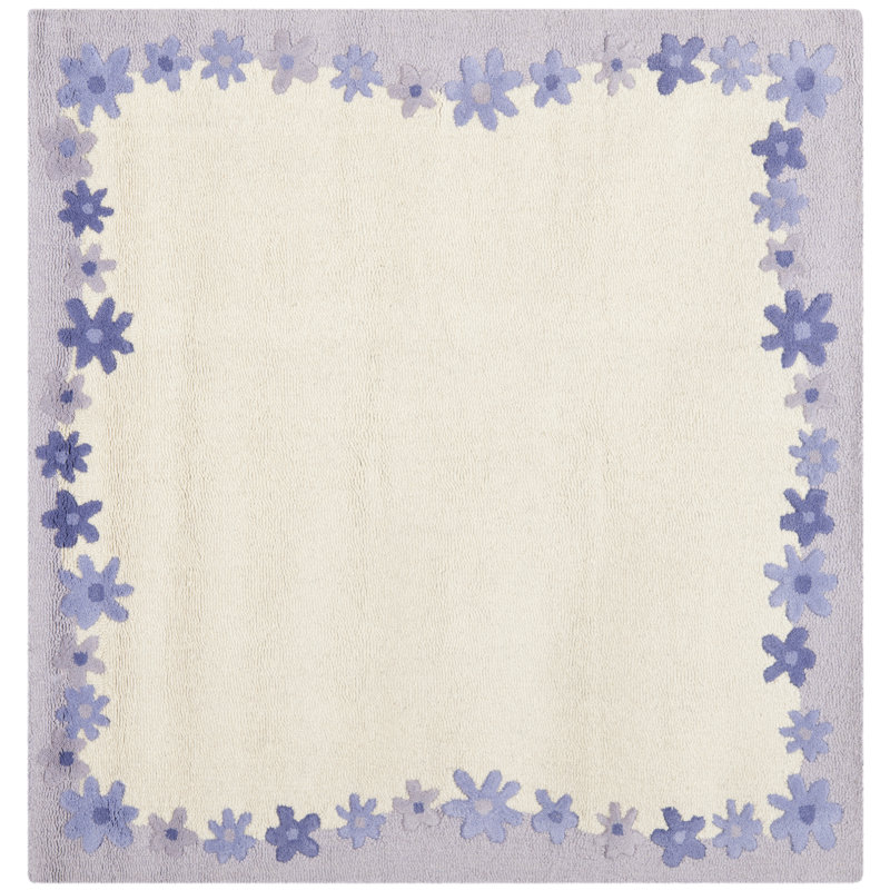 Tapis 80% laine et 20% coton touffeté à la main Claro, Carré 5 pi