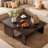 Modern Rectangle Coffee Table Set With Modular L-shape Design-1691930569