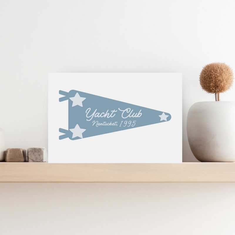 «Nantucket Yacht Pennant», art mural rétro rétro, H 12 po x l 18 po
