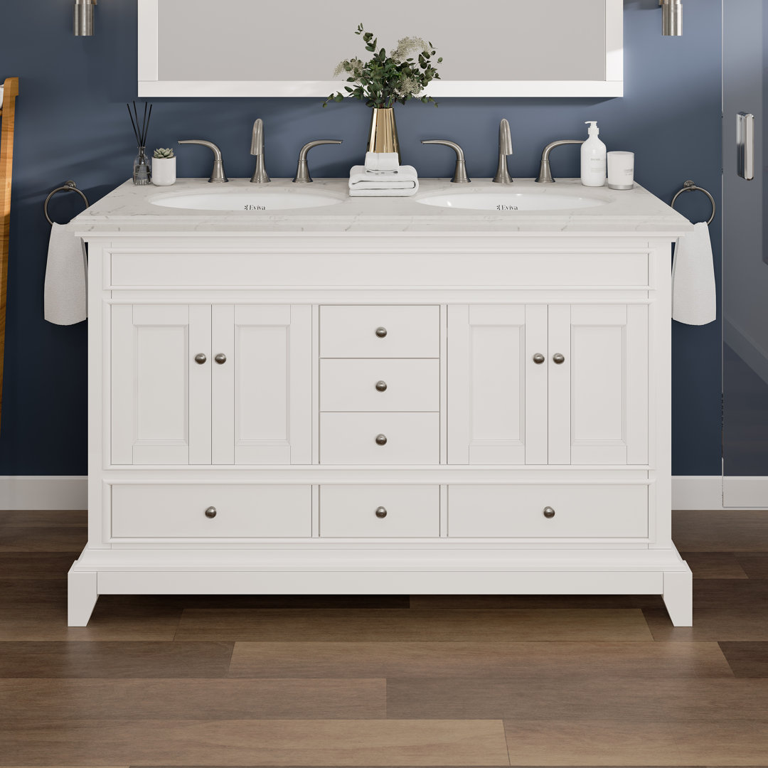 Elite Stamford 48"W x 22"D Double Sink Bathroom Vanity with Undermount Porcelain Sink Eviva Base 