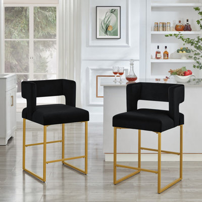 Alyncia Upholstered Counter Stool with Metal Frame