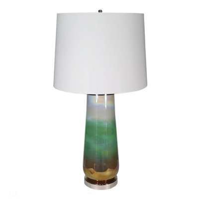 D16x30" Glass Table Lamp, Use This Lamp To Brighten Up Any Entryway, Foyer, Hallway Or Living Room Space., Table Lamp