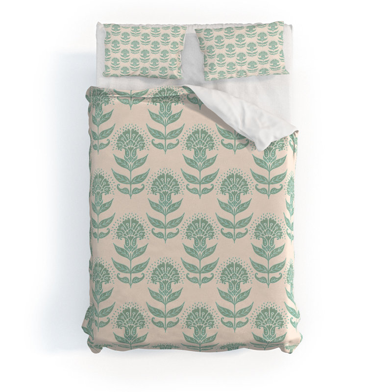 Ensemble de housse de couette Schatzi Brown Aurelia Floral Mint, Vert