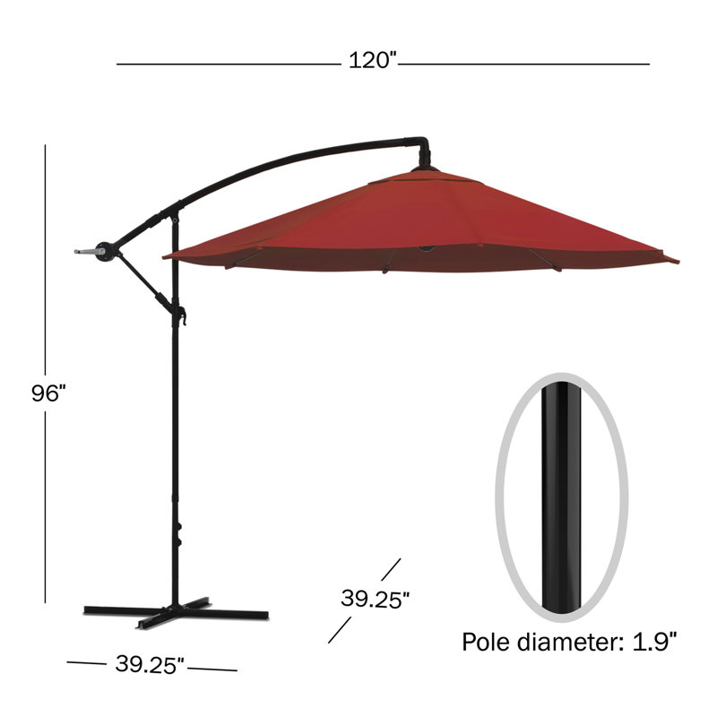 304.8cm Cantilever Parasol, Red