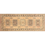 One-of-a-Kind Hand-Knotted 1960s 4'4" x 11'4" Runner Wool Area Rug in Light Orange/Brown