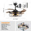 Ventilateur de plafond en cage noir 48 po avec lumière et télécommande, moteur à courant continu silencieux à 6 vitesses, style maison de campagne industrielle