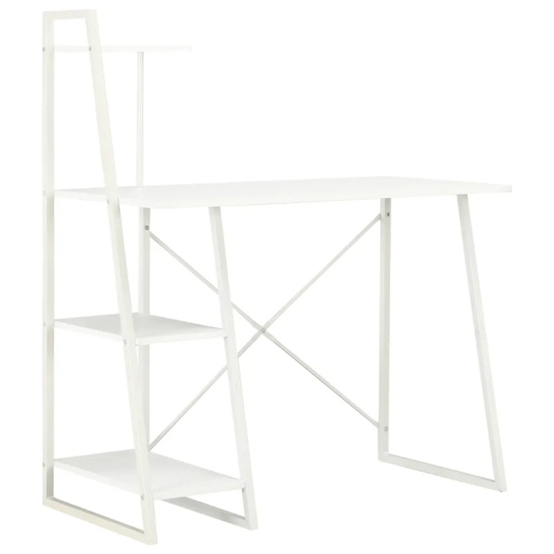 Abrienda Metal Base Writing Desk, White, White