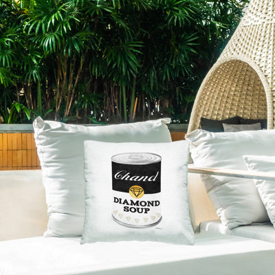 Coussin d'extérieur Stupell Industries Fashion Pop Black