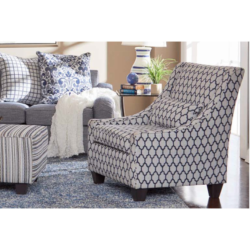 Fauteuil en polyester Yoseph, 100% polyester bleu marine Marcus
