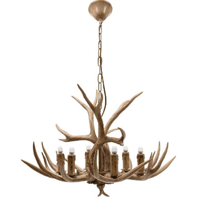 6 lumières de lustre en bois de cerf, lampe de bois de ferme rustique, lustre rétro en cerf pour le salon, la salle à manger, la chambre à coucher, Noël