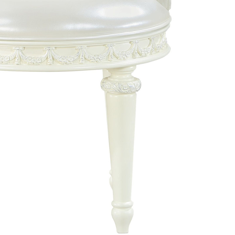 Fauteuil de coiffeuse confortable avec siège pivotant en similicuir et revêtement décoratif