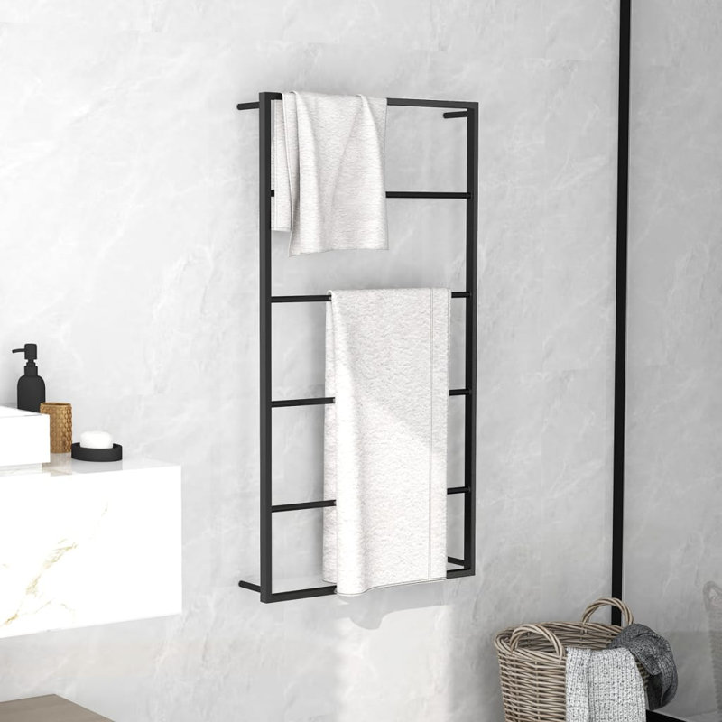 Mervi 60cm 4 Wall Towel Bar, Black