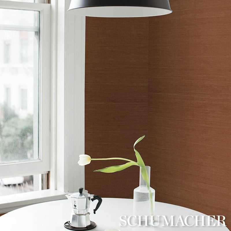 Schumacher X Backdrop Haruki Sisal Wallpaper, Red